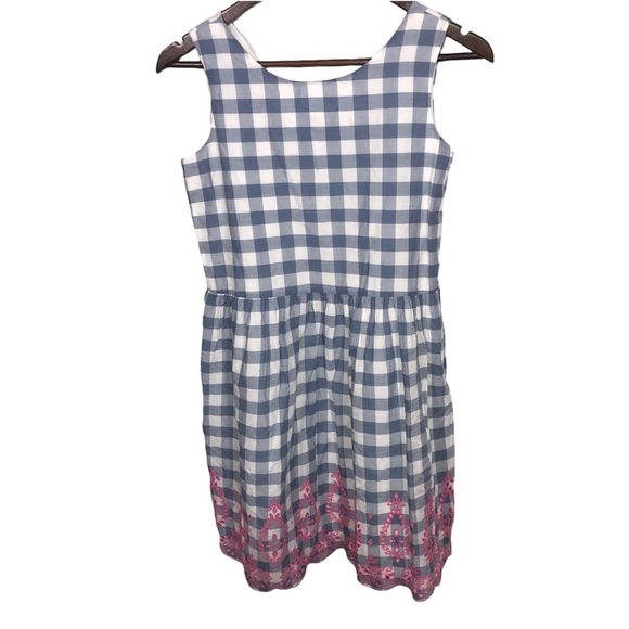 GAP Other - Kid's Gap Blue & White Gingham Dress with Pink Eyelet Embroidery